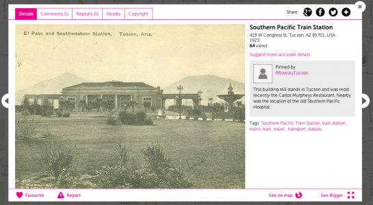 Southern Pacific Train Station 419 W Congress St, Tucson, AZ 85701, USA 1923 